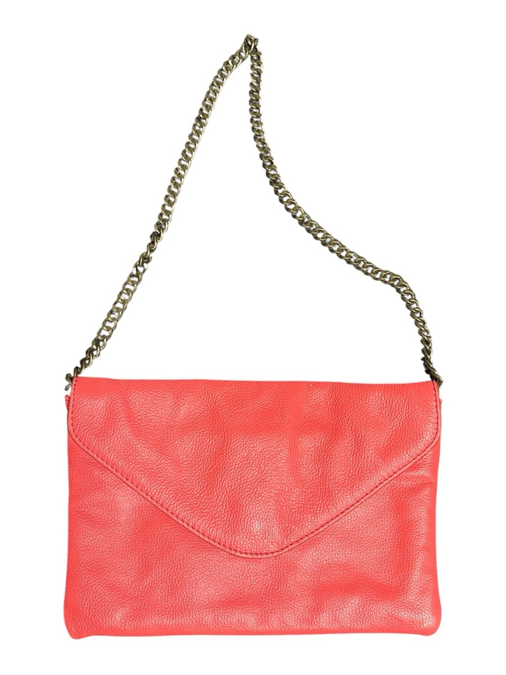 J.Crew Coral Leather Shoulder Bag with Chain strap